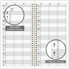 Salon Appointment Book – 15 Min Increments, 3 Cols, 200 Pages, 6.1” X 11.54”,
