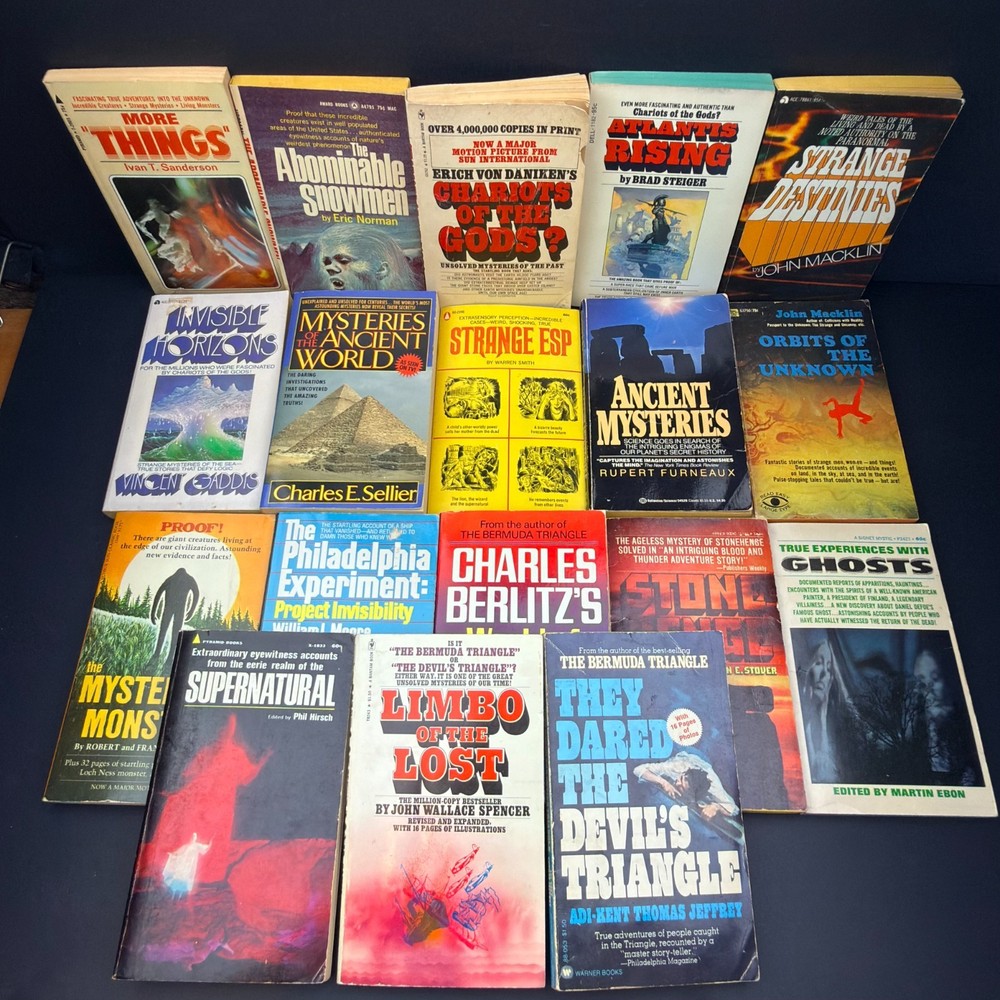 Vintage Book Lot 18 Occult Supernatural Atlantis UFOs Psychic New Age Prophecy