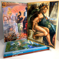 Lot 5 Art Books by PRC Publish– Michelangelo, Van Gogh, Klimt, Dali, Monet HC DJ