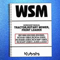 KUBOTA BX1860 BX2360 BX2660 TRACTOR WORKSHOP MANUAL , COIL BOUND, TOUGH COVERED