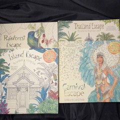 4 Adult Coloring Books by Jade Gedeon On Thick Paper 2016, 2017