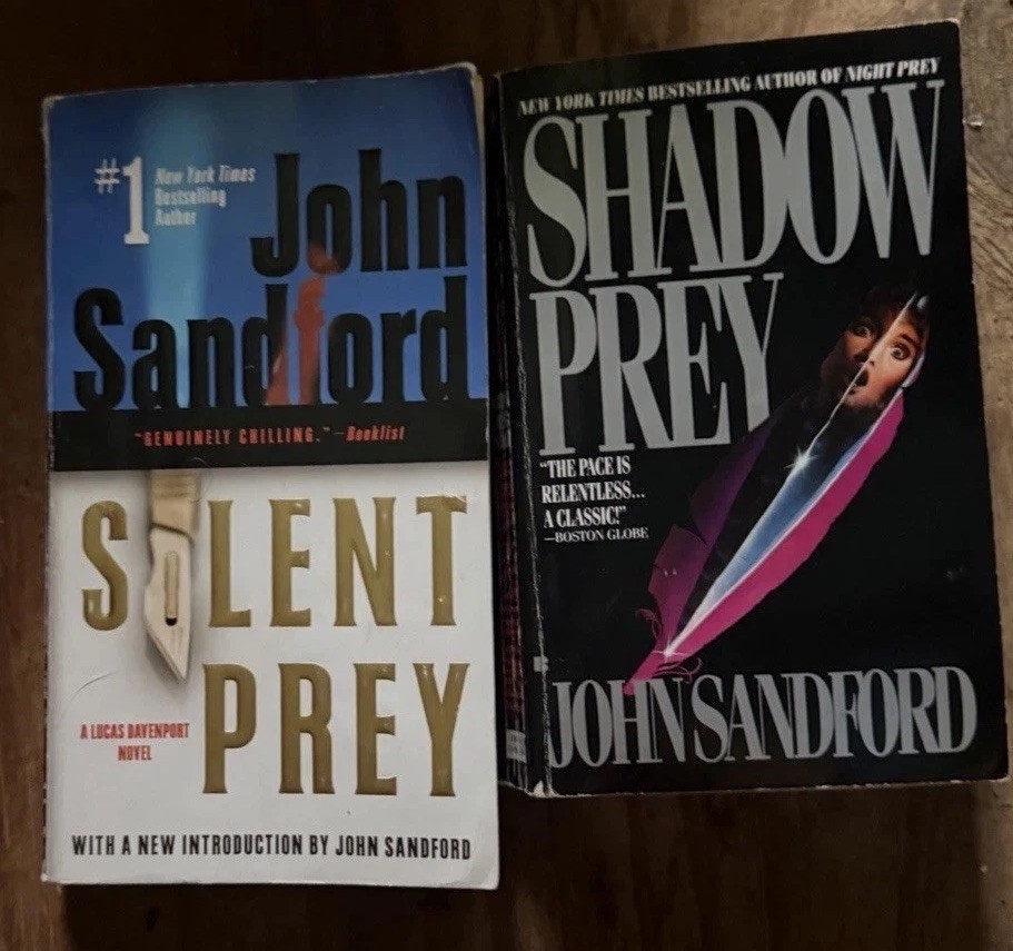 Lot Of 2 John Sandford Books/Novels – Silent Prey + Shadow Prey -Lucas Davenport