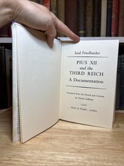 Pius XII And The Third Reich By Saul Friedlander HCDJ 1966 A. Knopf