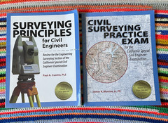 Surveying Principles Civil Engineers + Practice Exam CA PE Exam Study Lot Set