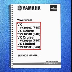 YAMAHA WaveRunner VX1050C F4G Deluxe VX1050B Cruiser Limited Service Manual Manu