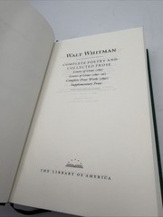 Whitman Poetry and Prose Library of America Hardcover 12th Printing