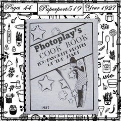 1927 Photoplay’s Cook Book 100 Favorite Recipes Of The Stars 44 Pages