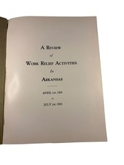 Work Relief Activities Arkansas 1935 Parke-Harper Co. WPA New Deal History
