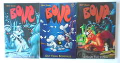 Lot of 3 BONE Jeff Smith Paperbacks 1st Edition Boneville Cow Race Eyes Storm
