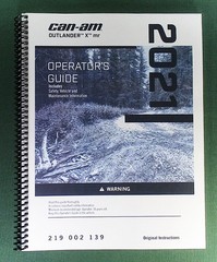 2021 Can-Am Outlander 1000R X MR Owner’s Manual: 227 Pages & Protective Covers!