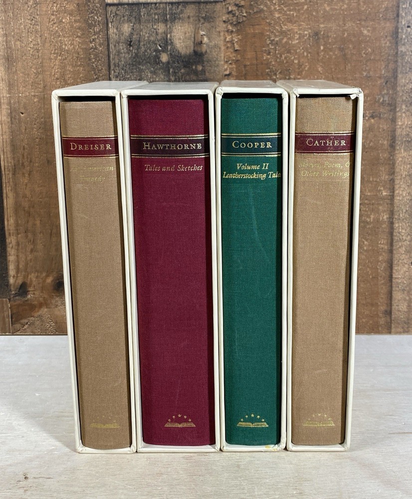 Lot of 4 Library of America Series HC Books – Dreiser Hawthorne Cooper Cather