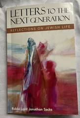 Letters to the Next Generation by Rabbi Lord Jonathan Sacks 2019 Judaica Book