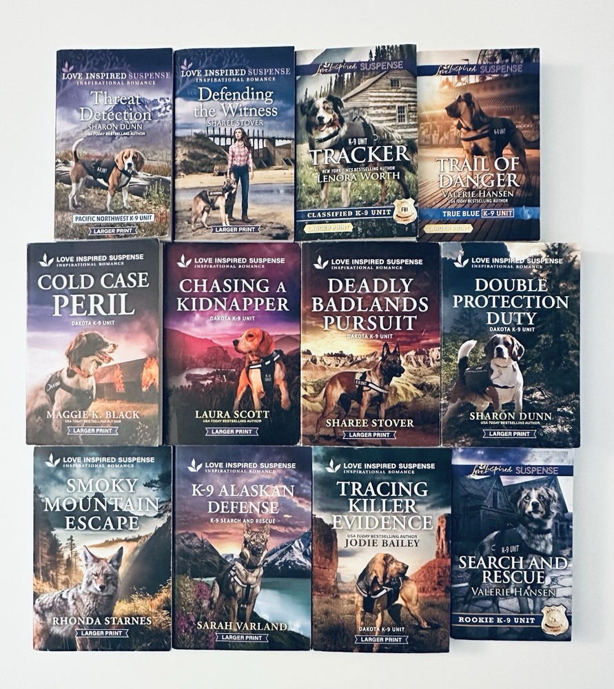Love Inspired K9 Unit Romantic Suspense Lot of Twelve Christian Faith Action