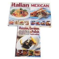 Hermes House International Cookbooks- Italian Mexican Russian German Polish 3pc