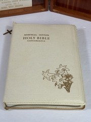 Holy Bible Textile Workers Union Nitro, West Virginia With Cedar Box