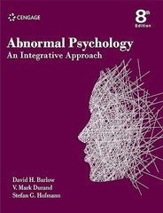 Cengage Learning EMEA Abnormal Psychology: An Integrative Appr…