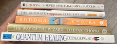 5 Deepak Chopra Book Lot: Quantum Healing, Buddha, Ultimate Happiness, 2 others.