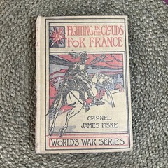 Antique 1915 Fighting in the Clouds For France Colonel James Fiske Book WW1
