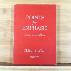 POINTS FOR EMPHASIS 1972-73 by Clifton J Allen Southern Baptist – Larger Type Ed