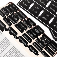 Black Bible Tabs for Men – Paper Index Tabs for Scripture Study & Chapter Marker