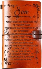 Luxury Leather Journal for Son, 140-Page Refillable Notebook Gift from Parents