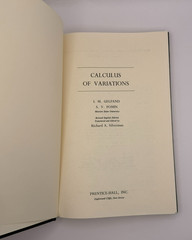 Calculus of Variations Gelfand Fomin 1963 Hardcover Prentice Hall Math Textbook