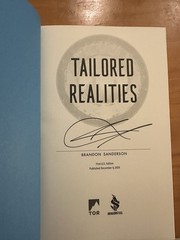 Brandon Sanderson SIGNED AUTOGRAPH Tailored Realities FIRST EDITION FIRST PRINT