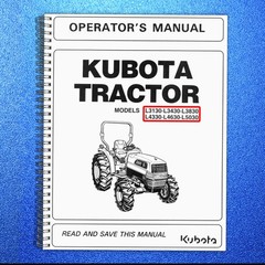 KUBOTA L3130 L3430 L3830 L4330 L4630 L5030 OPERATORS MANUAL – COIL BOUND, COVERS