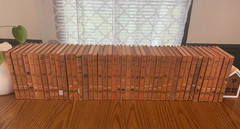 44 Book Lot Childhood of Famous Americans Vintage Orange Hardback Bobbs-Merrill