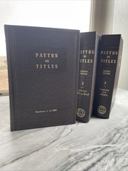 3 Volumes Patton on Titles Second Edition West Publishing Co.