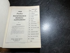 1959 Pontiac 7000 Series Maintenance Manual Parisienne Laurentian Strato-Chief