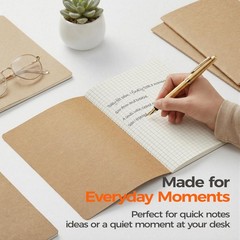 24 Pack Kraft Notebooks Bulk A5, 60 Pages Grid Graph Journals, 8.3×5.5 Inches…