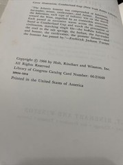RAY ALLEN BILLINGTON, THE FRONTIER THESIS. AMERICAN HISTORY. 1966