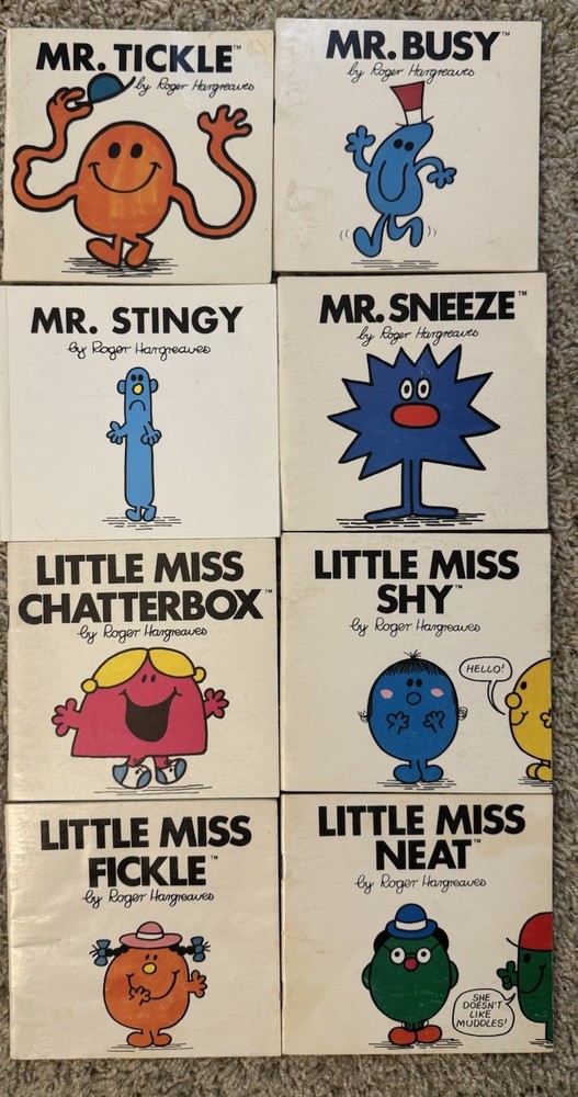 Vintage 1970’s Roger Hargreaves Little Miss and Mr. LOT OF 8 Classic Mini Books