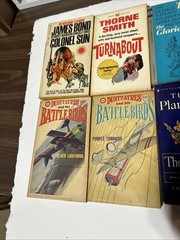 Vintage 60s 70s Paperback Book Lot James Bond Thorne Smith Battle Birds Costain