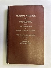 Federal Practice and Procedure 1991 Supplement by Wright-Miller-Cooper, Vol. 18