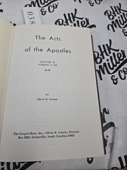 THE ACTS OF THE APOSTLES VOL II – FIRST PRINTING 1968- OLIVER B. GREENE