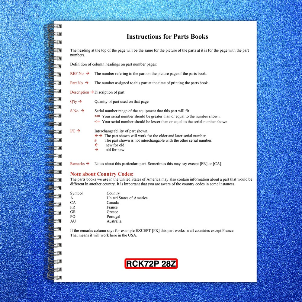 KUBOTA RCK72P-28Z Pro Parts Manual – STEEL WIRE BOUND – PROTECTIVE COVERS