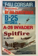 Lot of 5 Squadron Signal WWII Aircraft In Action Books Corsair Spitfire B-25 BF1