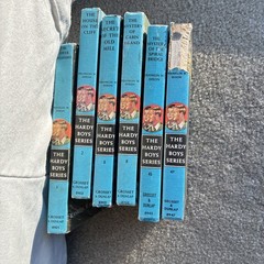 Hardy Boys Books Lot of 8 Vtg Blue Matte 1 2 3 8 45 47 – Good Condition