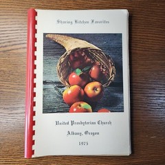 Vintage Cookbook Presbyterian Church Oregon 1975, 146 pages spiral bound
