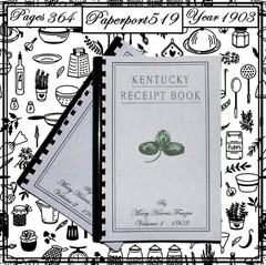 1903 Kentucky Receipt Cook Book 364 Pages