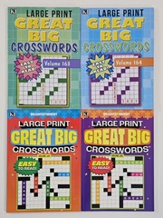 New 4 Large Print Great Big Crosswords Kappa Puzzle Books Vol#163-166 Fun Hobby