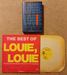 LOUIE LOUIE – DAVE MARSH – 246 PAGES – 1993 HB + BEST OF LOUIE LOUIE – RHINO LP