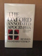 Oxford Annotated Apocrypha: The Apocrypha of the Old Testament by Metzger