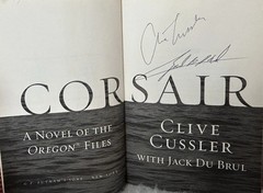 Signed x2 Corsair Clive Cussler Jack Du Brul 2009 HCDJ Putnam Books Very Good