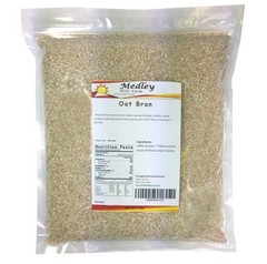 Oat Bran 2 lbs Flaked Non-GMO High Fiber Protein 32oz Bag for Baking Muesli