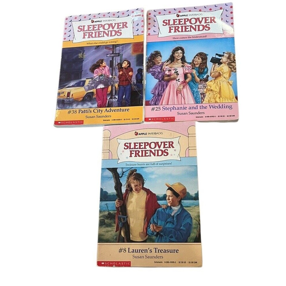 Sleepover Friends lot of 3 vintage paperbacks Susan Saunders #8, 25, 38 PB