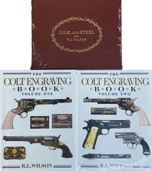 The Colt Engraving Book Vol 1&2 + Silk & Steel Signed Set by R.L. Wilson Ltd Ed