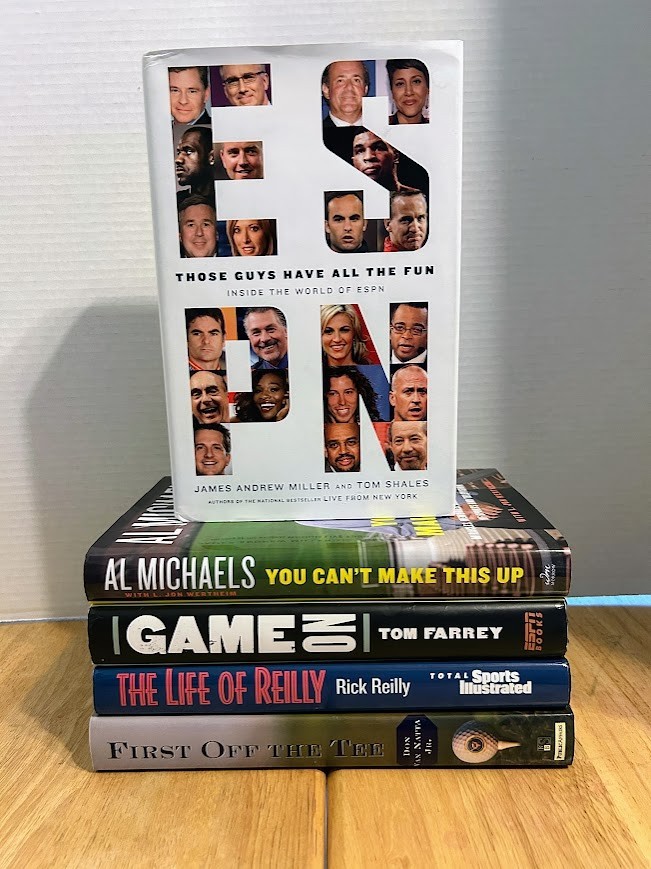 ESPN & Sports 5 Book Lot, Inside the World of ESPN, 4 More, 1 Autographed, Spo-1